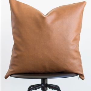 Two Woven Nook Faux Leather Pillowcase Covers | Square & Lumbar | Nearly New